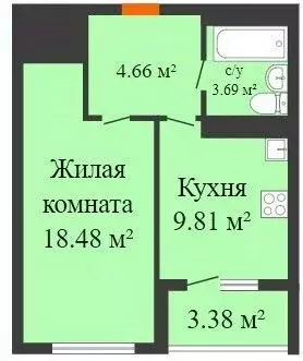 1-к кв. Воронежская область, Воронеж ул. Летчика Демьянова, 1 (38.0 м) - Фото 0