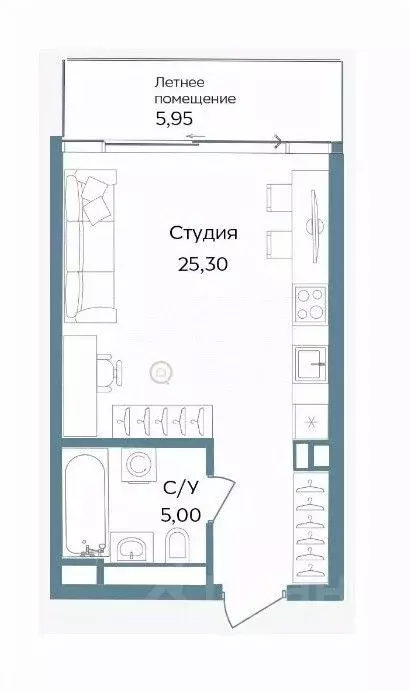 Студия Крым, Саки ул. Морская, 6 (36.0 м) - Фото 0