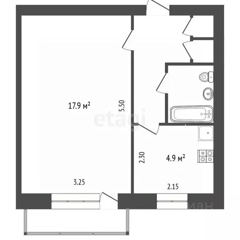 1-к кв. Томская область, Томск ул. Пирогова, 7 (29.0 м) - Фото 1