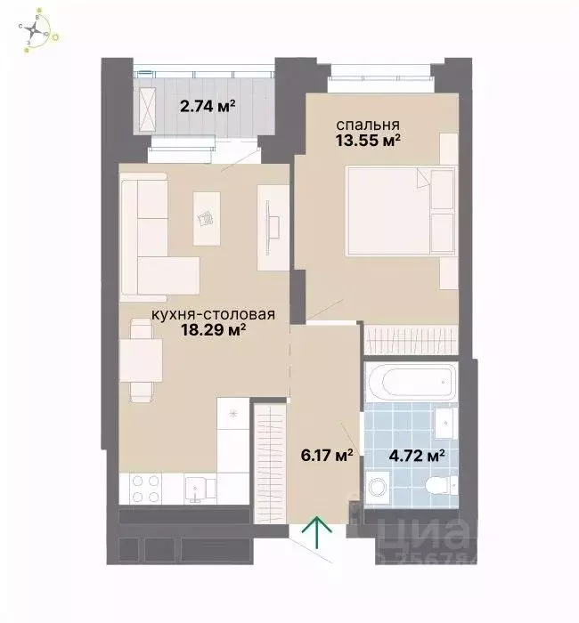 1-к кв. Свердловская область, Екатеринбург Южный жилрайон, Лайв жилой ... - Фото 1