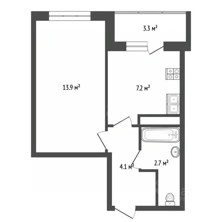 1-к кв. Краснодарский край, Анапа Парковая ул., 64к2 (32.2 м) - Фото 2