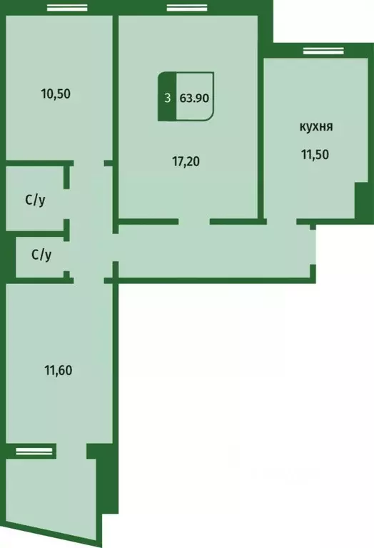 3-к кв. Тюменская область, Тюмень ул. Мельникайте, 136 (63.9 м) - Фото 1