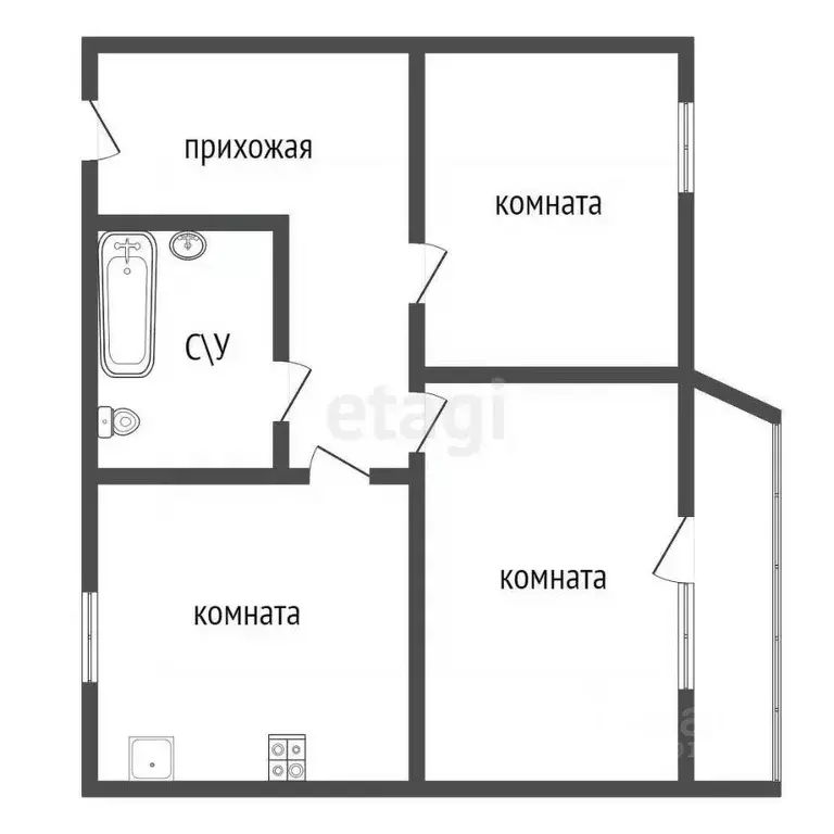 2-к кв. Тульская область, Тула ул. Вильямса, 30 (56.0 м) - Фото 1