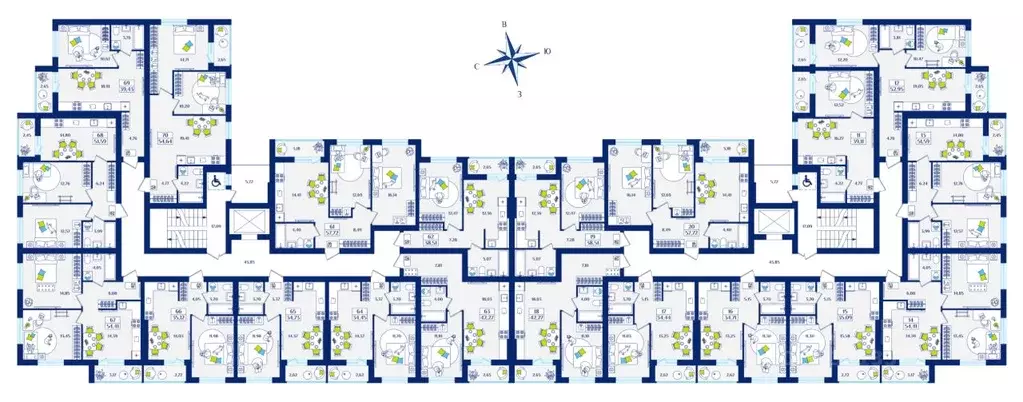 2-к кв. Калининградская область, Зеленоградск  (54.64 м) - Фото 2