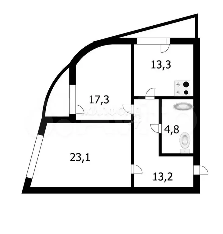 2-к. квартира, 74 м, 8/25 эт. - Фото 0