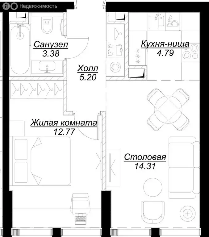 1-комнатная квартира: Москва, 4-я улица Марьиной Рощи, 12к3 (40.96 м) - Фото 0