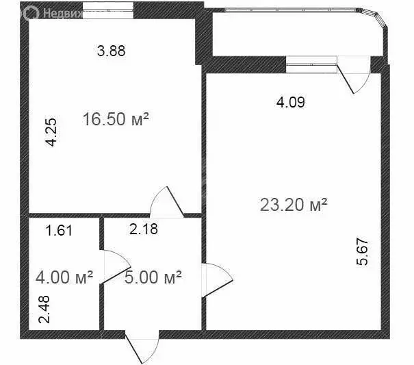 1-комнатная квартира: Тюмень, улица Максима Горького, 83 (43.7 м) - Фото 1