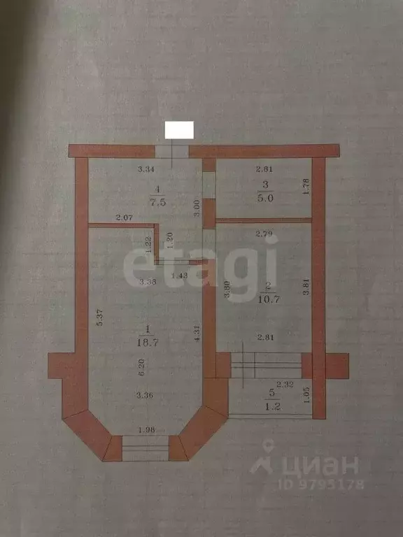 1-к кв. Татарстан, Казань ул. Космонавтов, 6А (42.0 м) - Фото 2