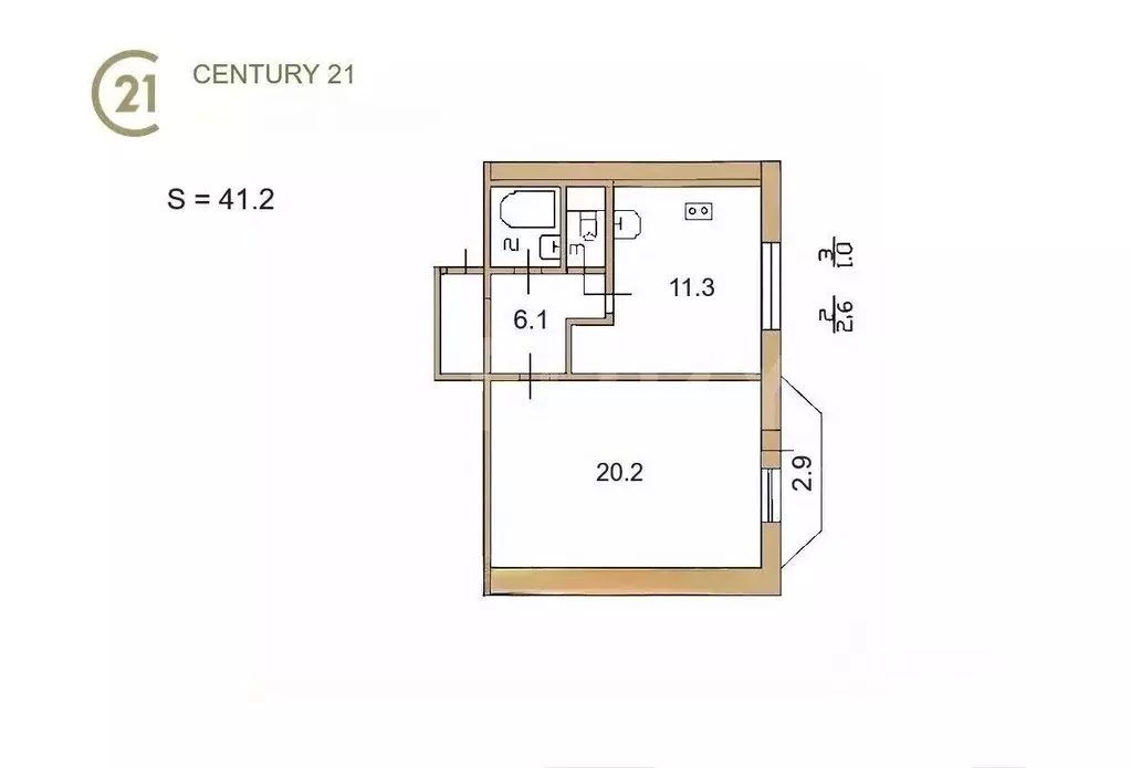 1-к кв. Санкт-Петербург Планерная ул., 73к5 (41.2 м) - Фото 2