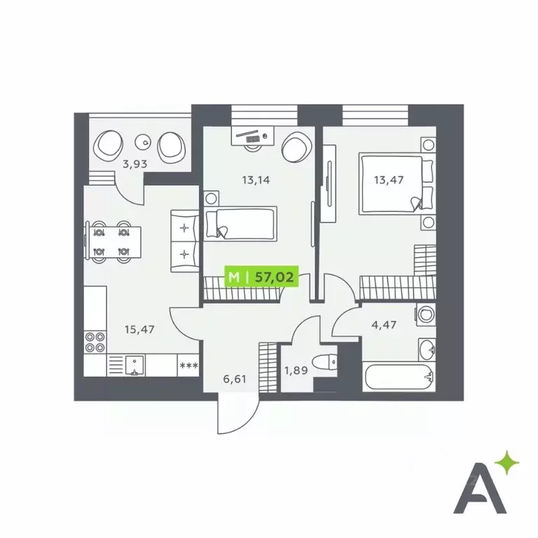 2-к кв. Ленинградская область, Всеволожский район, Заневское городское ... - Фото 1