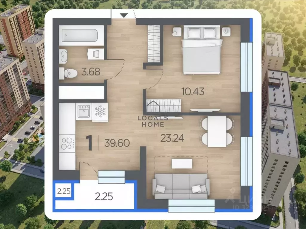 2-к кв. Рязанская область, Рязанский муниципальный округ, с. Дядьково ... - Фото 1