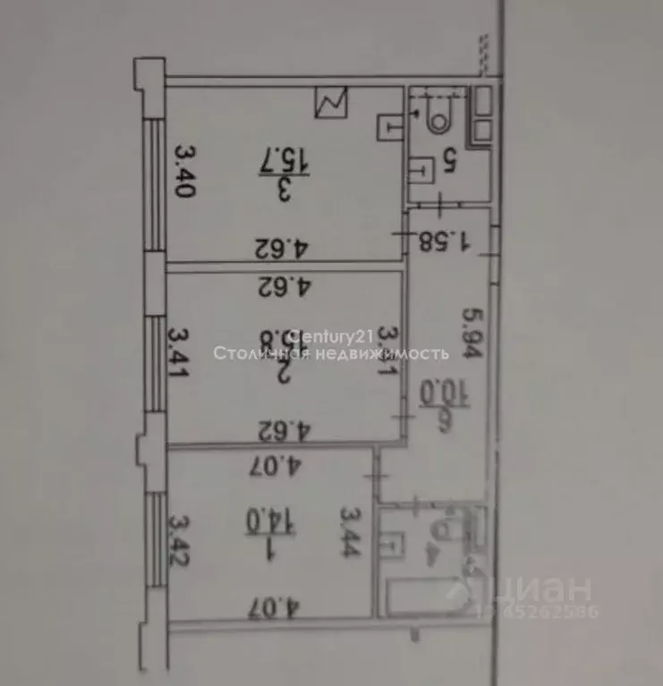 2-к кв. Москва Винницкая ул., 8к2 (62.5 м) - Фото 2