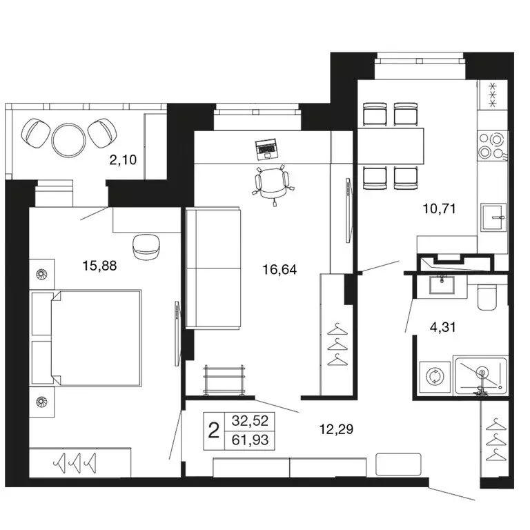 2-комнатная квартира: Апрелевка, жилой комплекс Времена Года, к11 ... - Фото 1