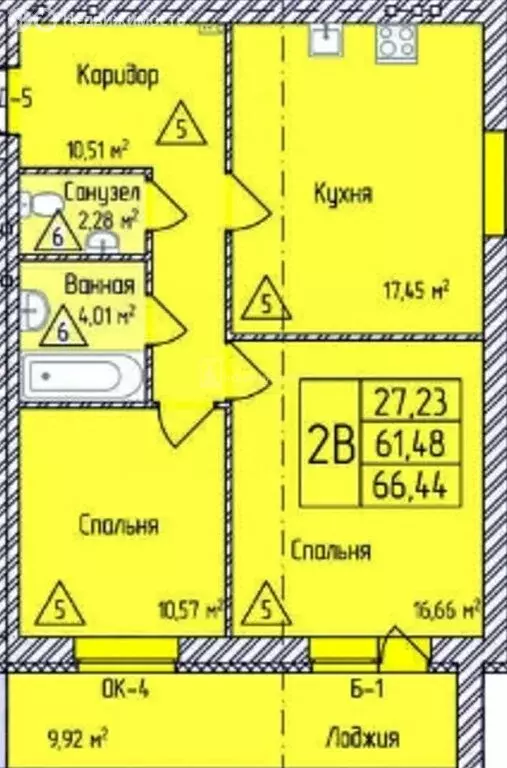 2-комнатная квартира: Ковров, улица Горького, 1 (66.44 м) - Фото 0