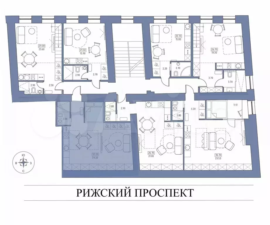 Квартира-студия, 32,2 м, 5/5 эт. - Фото 1