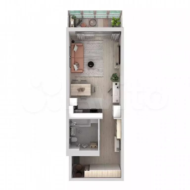 Квартира-студия, 43,1 м, 8/19 эт. - Фото 1