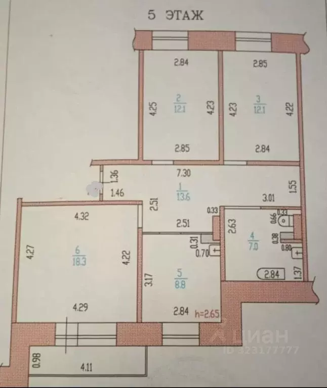 3-к кв. Алтайский край, Барнаул Балтийская ул., 25 (73.3 м) - Фото 1