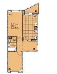 Продаётся 2-к квартира, 57.3 м - Фото 0