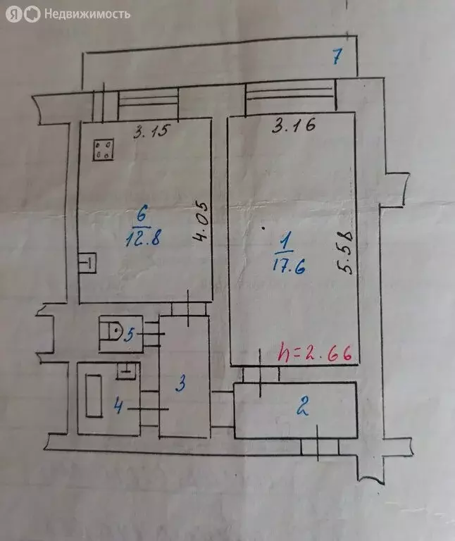 1-комнатная квартира: Железногорск, улица Мира, 55к3 (43.1 м) - Фото 1