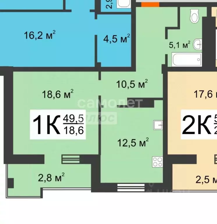 1-к кв. Нижегородская область, Нижний Новгород ул. Маршала Жукова, 8 ... - Фото 2