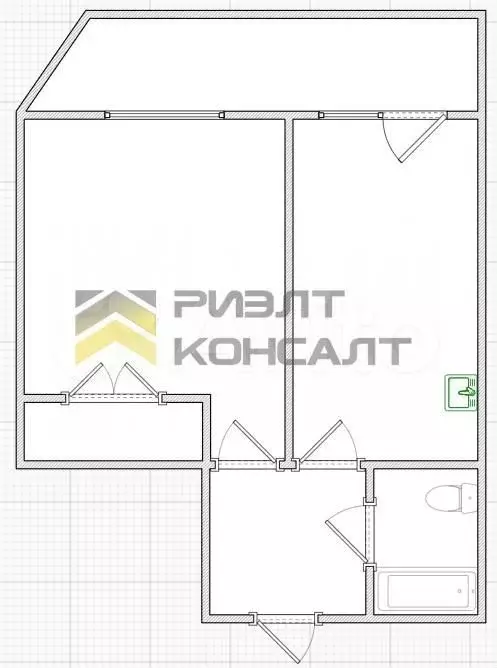 1-к. квартира, 34,3 м, 7/9 эт. - Фото 0