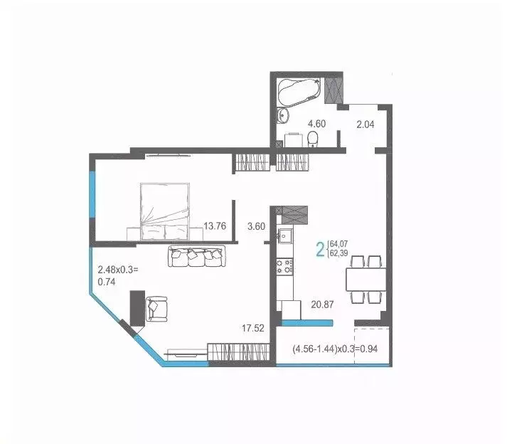 2-к кв. Крым, Ялта ул. Кирова, 155Ак1 (64.07 м) - Фото 1