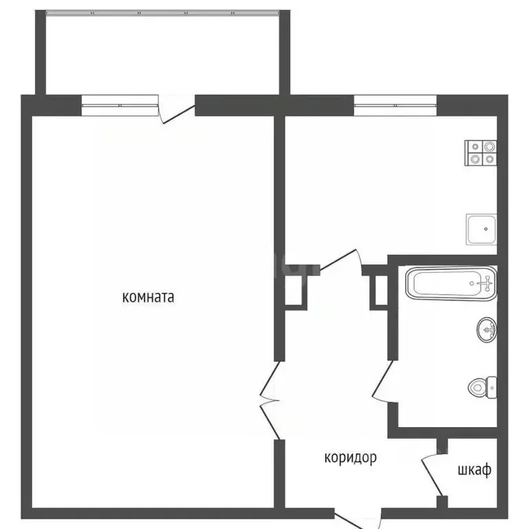1-к кв. Алтайский край, Бийск Приречная ул., 1 (30.4 м) - Фото 2