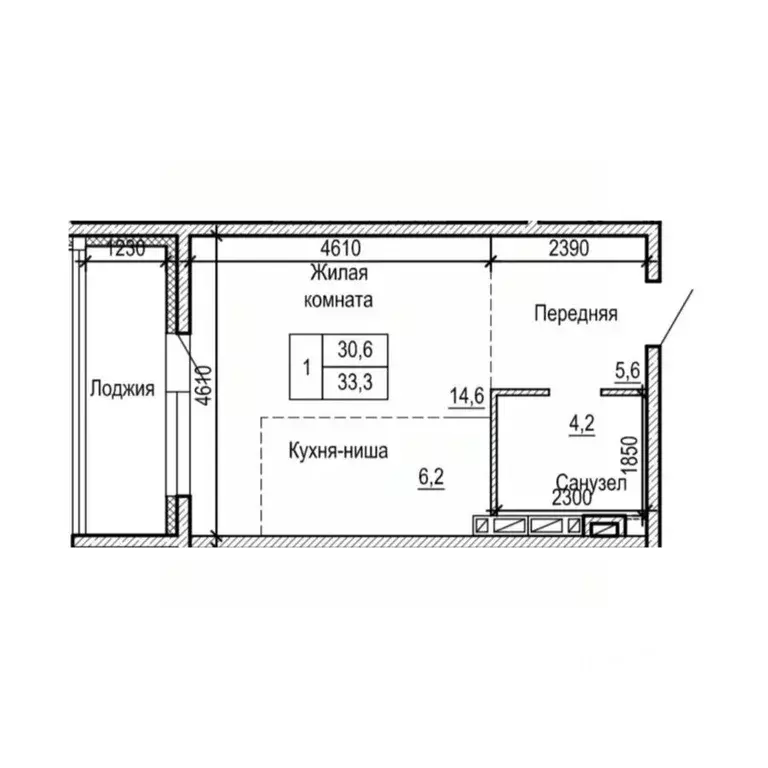 1-к кв. Приморский край, Владивосток На Черняховского жилой квартал,  ... - Фото 2