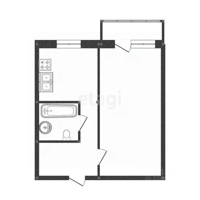 1-к кв. Костромская область, Кострома Профсоюзная ул., 15 (23.3 м) - Фото 2