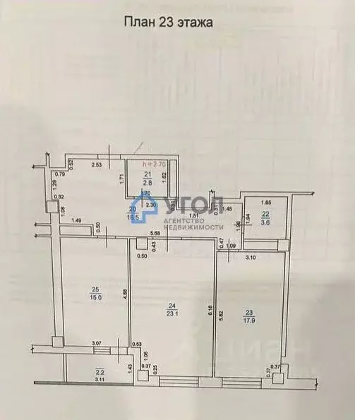 2-к кв. Самарская область, Самара Полевая ул., 71 (82.4 м) - Фото 2