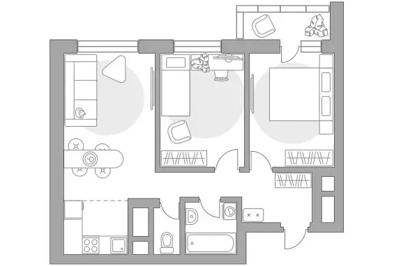 3-комнатная квартира: Красногорск, жилой комплекс Ильинойс (55.01 м) - Фото 1