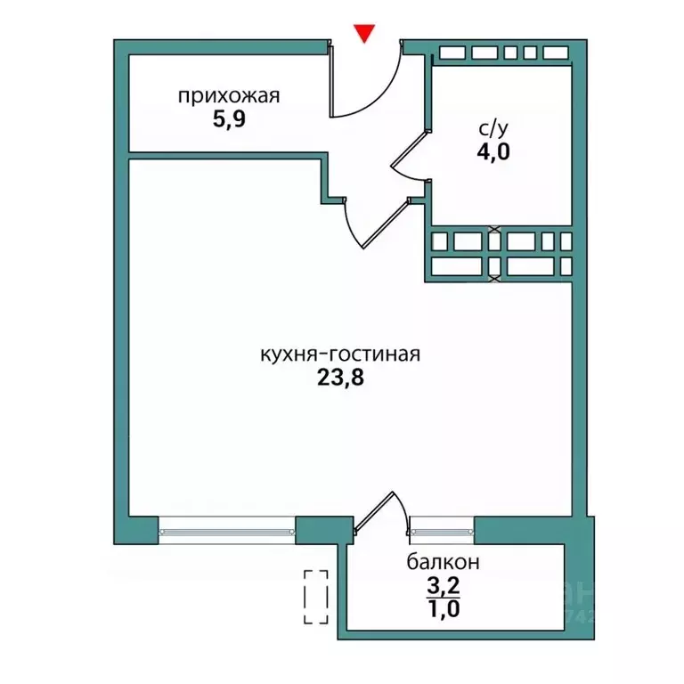 Студия Самарская область, Самара проезд 4-й, 67Б (34.7 м) - Фото 0