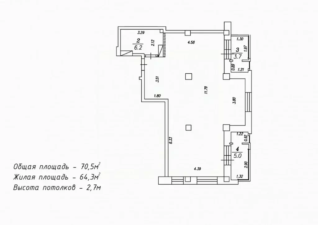 2-к кв. Омская область, Омск просп. Королева, 7 (71.3 м) - Фото 1