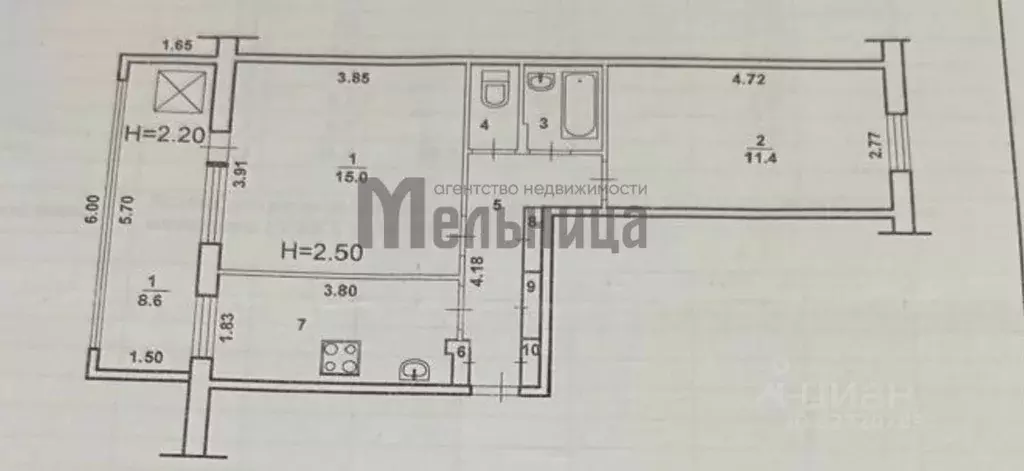 2-к кв. Волгоградская область, Волжский ул. Машиностроителей, 37 (52.0 ... - Фото 2