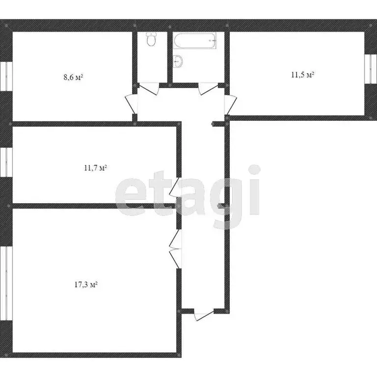 3-комнатная квартира: Златоуст, улица Карла Маркса, 45 (86.4 м) - Фото 1