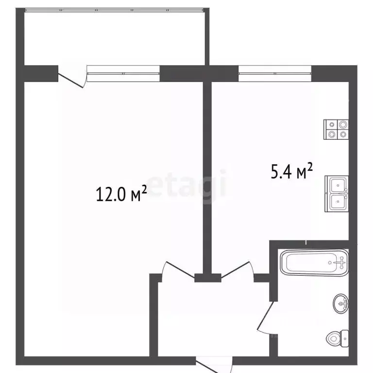 1-к кв. Самарская область, Самара Днепровский проезд, 5 (23.0 м) - Фото 2