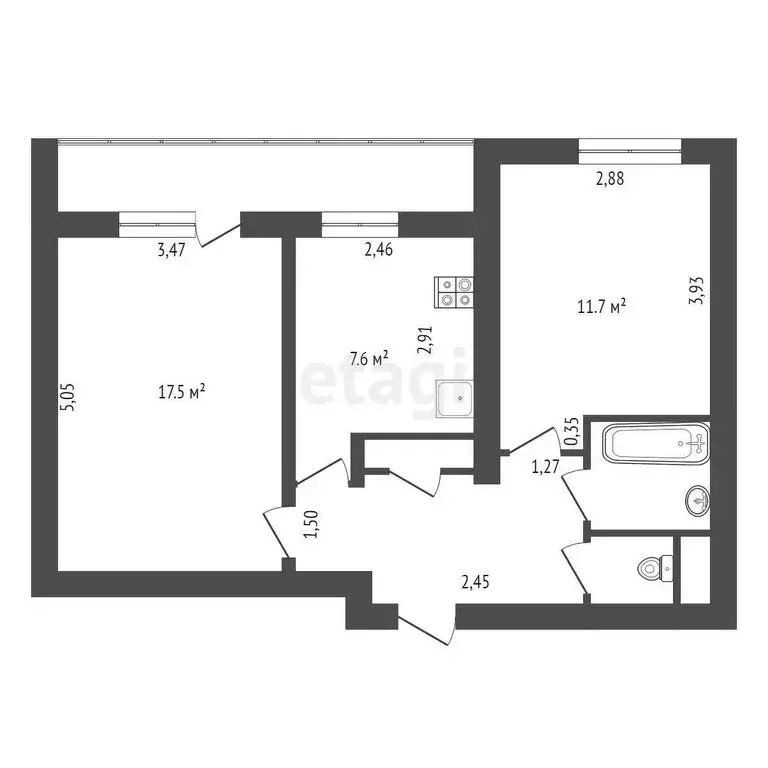 2-комнатная квартира: Обнинск, проспект Маркса, 32 (48.1 м) - Фото 0