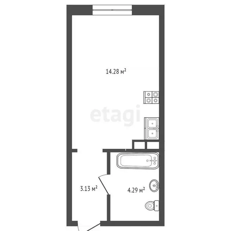 Квартира-студия: Тюмень, улица 9 Января, 160к1 (25 м) - Фото 1