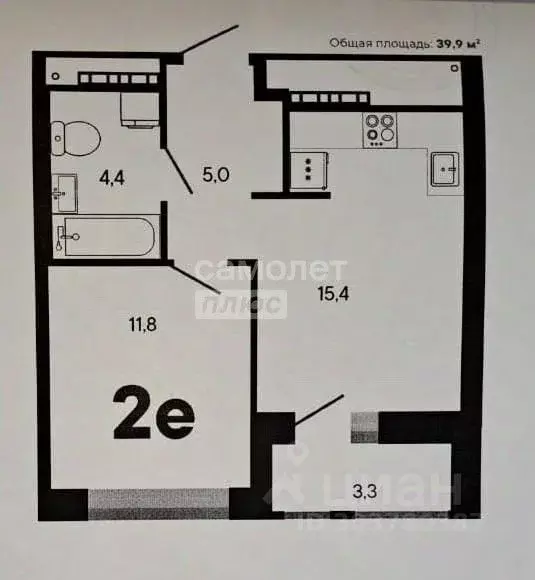 2-к кв. Свердловская область, Екатеринбург ул. Студенческая, 2 (39.9 ... - Фото 0