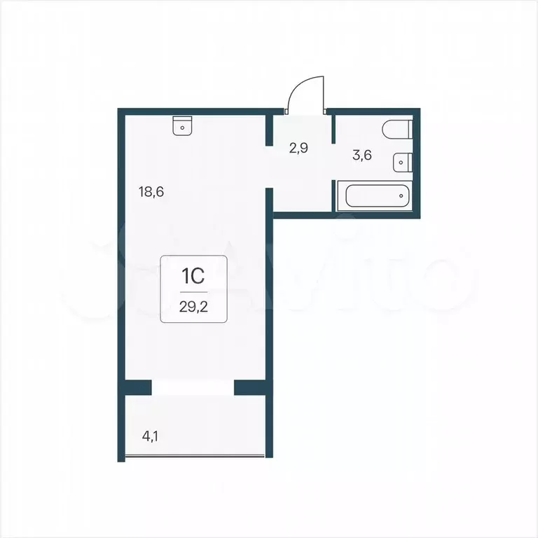 Квартира-студия, 29,2 м, 12/17 эт. - Фото 0