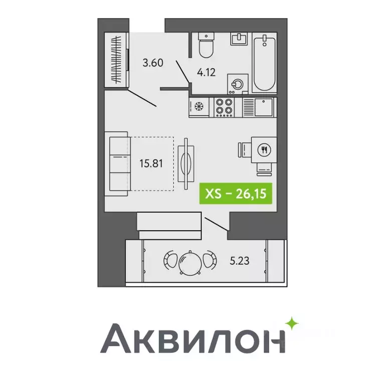 Студия Архангельская область, Северодвинск  (26.15 м) - Фото 0