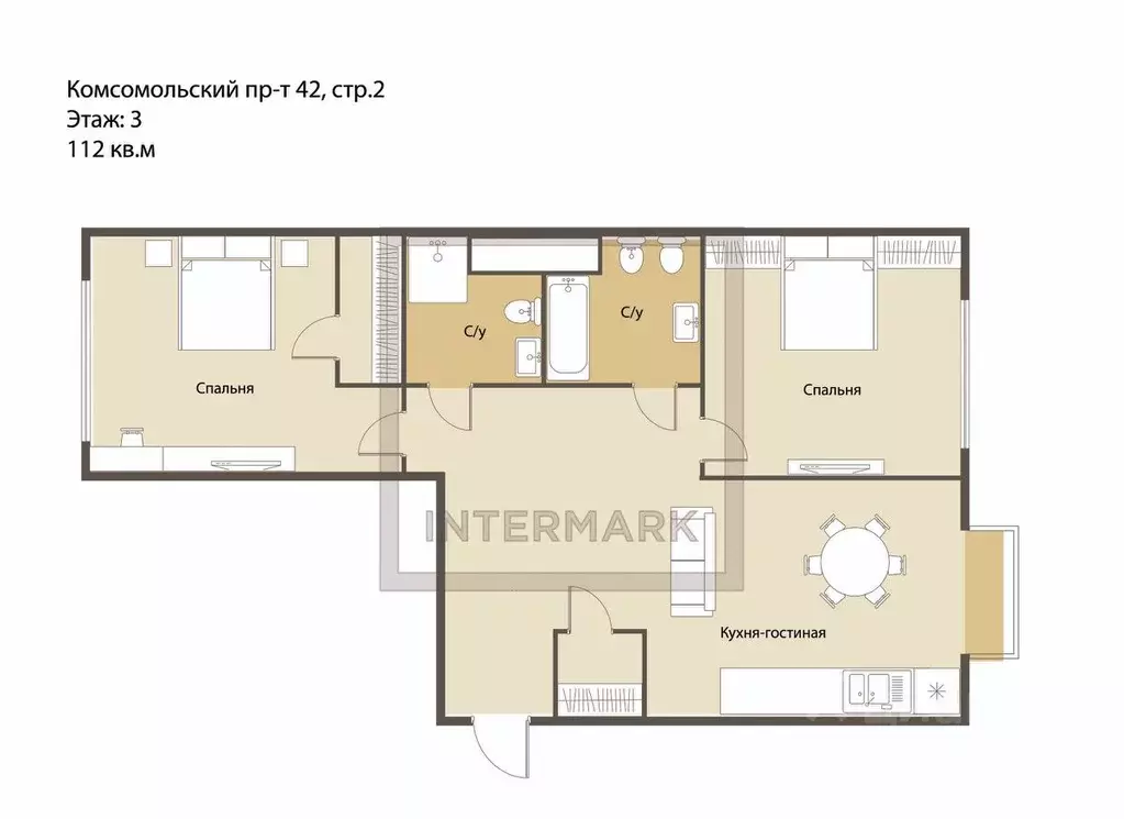 3-к кв. Москва Комсомольский просп., 42С2 (112.0 м) - Фото 2