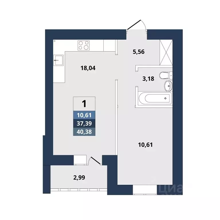 1-к кв. Саратовская область, Саратов бул. Имени Николая Денисова, 5 ... - Фото 1