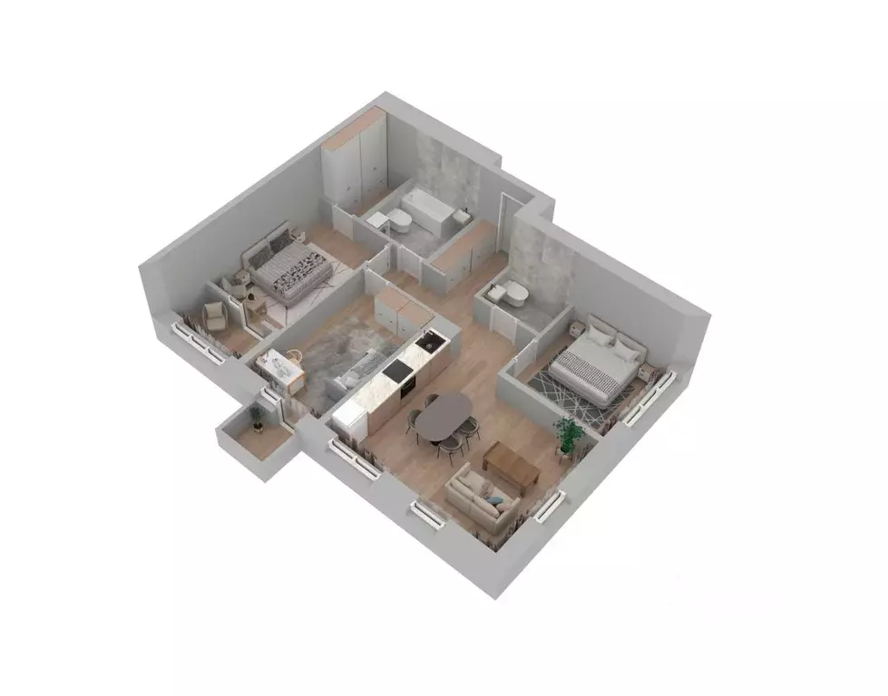 3-к кв. Башкортостан, Уфа Бионика Парк жилой комплекс, 3 (89.0 м) - Фото 2