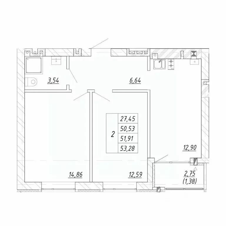 2-к кв. Калининградская область, Зеленоградск  (53.28 м) - Фото 1