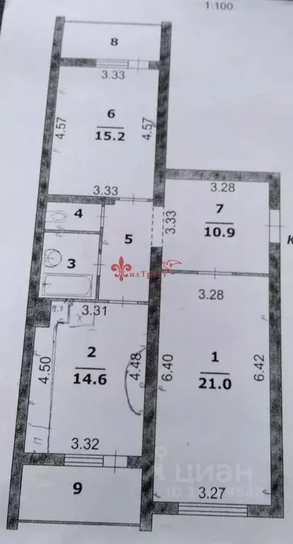 2-к кв. Белгородская область, Белгород Славянская ул., 15 (72.0 м) - Фото 1