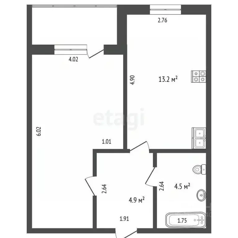 1-к кв. Тюменская область, Тюмень ул. Линейная, 17 (44.0 м) - Фото 1
