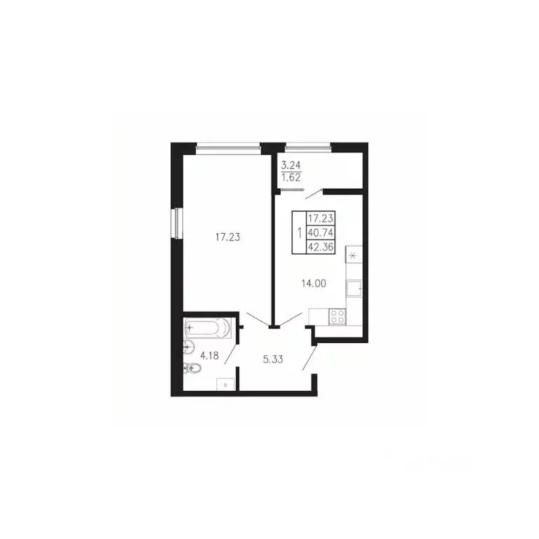 1-к кв. Крым, Феодосия муниципальный округ, Приморский пгт Просторы ... - Фото 1