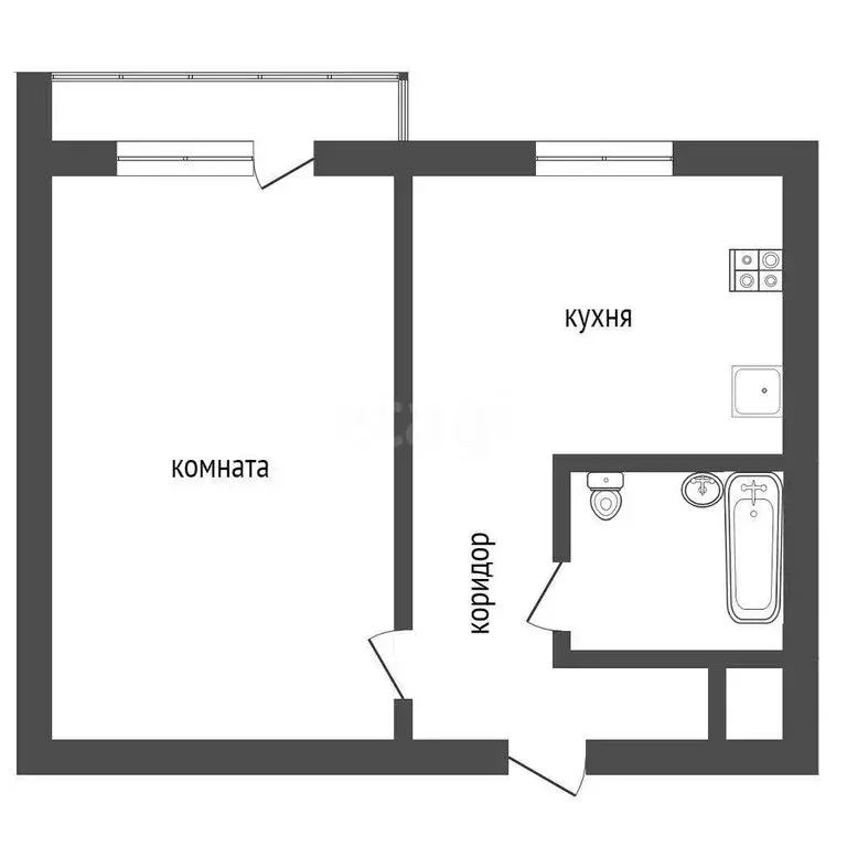 1-комнатная квартира: Воронеж, улица Суворова, 122Б (37 м) - Фото 1