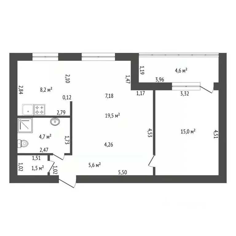2-к кв. Башкортостан, Уфа ул. Цюрупы, 145/1 (54.5 м) - Фото 2